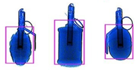 TSA CBT Test X-ray colors of hand grenades (example)